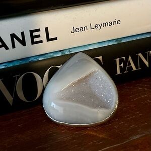 Charlene K light Blue Druzy Ring Adjustable Silver Plated